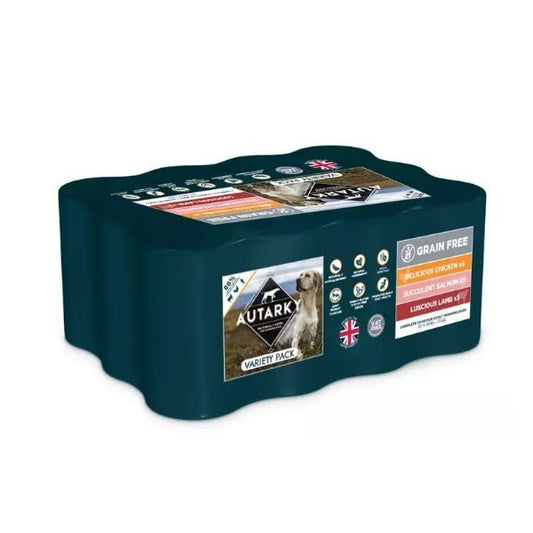 Autarky Working Dog Grain Free Adult Wet Dog Food - Variety Pack - 12x395g Cans