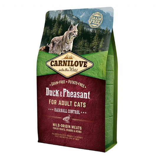 Carnilove Adult Hairball Control Grain Free Dry Cat Food - Duck and Pheasant